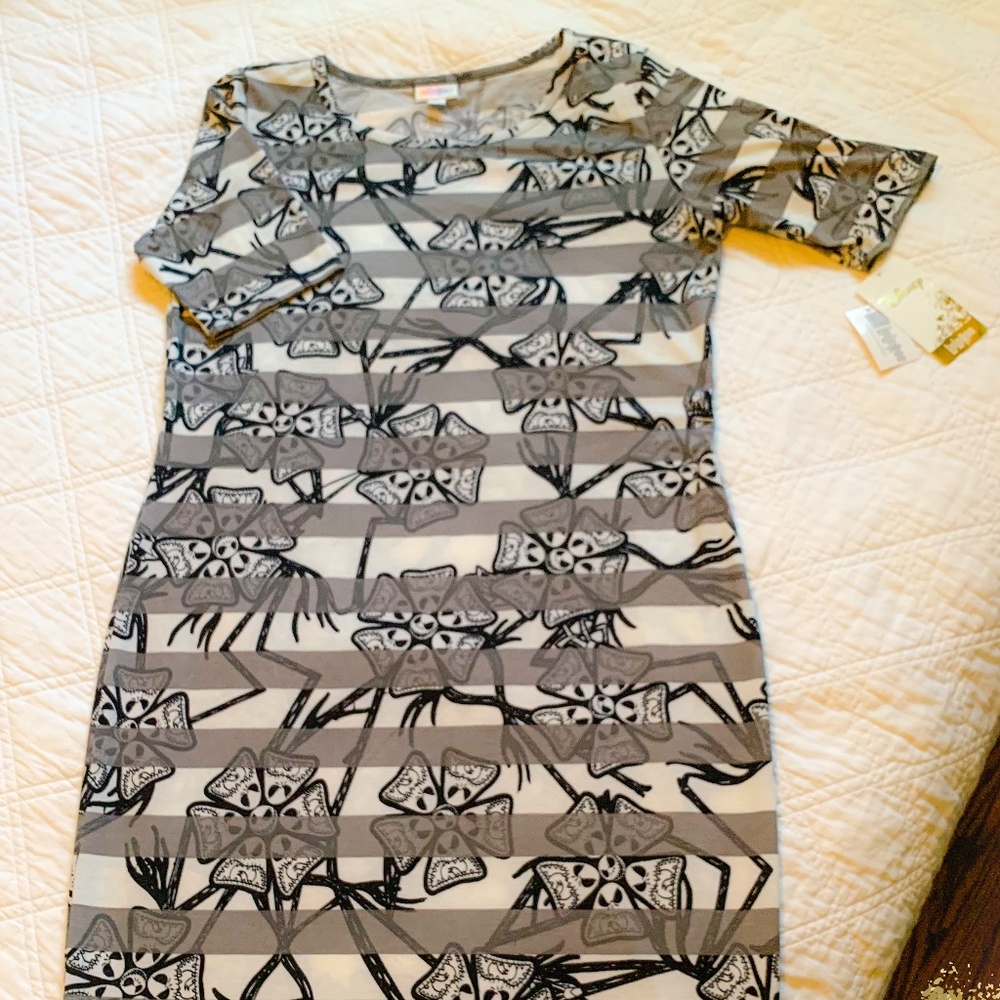 LuLaRoe Disney Jack Skellington Julia Dress Size XL